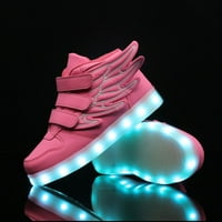 Dječje krilo svjetlosne cipele LED visokog gornje dječje svjetlosne cipele USB punjive šarene cipele Chmora