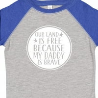 Inktastic vojni Tata je hrabar zemlja je besplatan poklon dječak dječak ili djevojčica T-Shirt
