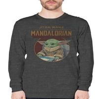 Mandalorian muške i velike muške Baby Yoda duge rukave grafička majica Grogu grickalice, veličine s-3XL