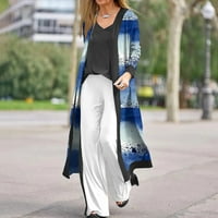 Taylor Swift kardigan stabilna Odjeća Ženska Moda Casual Dugi rukav Print duga jakna kardigan dugi kaput Plava M