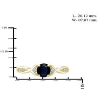 JewelersClub Sapphire Prsten Birthstone Nakit-1. Carat Sapphire 14k pozlaćeni srebrni prsten nakit sa