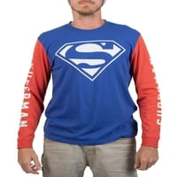 Muški Dc stripovi Superman Classic Logo plava i crvena grafička majica i set kapica