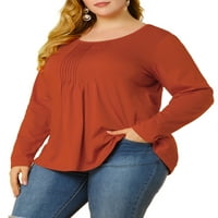 Jedinstvene povoljne ponude za ženske plus bluza za bluzu sa škipam natkrivene boje