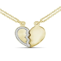 JewelersClub Accent bijeli dijamant 14k zlato preko srebrnog privjeska srca