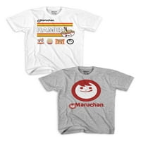 Maruchan Boys Instant Anime Grafička Majica, 2 Pakovanja, Veličine 4-18