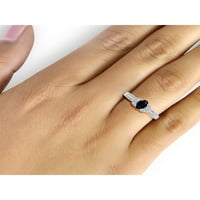 JewelersClub Sapphire Prsten Birthstone Nakit-0. Carat Sapphire 0. Srebrni prsten nakit sa bijelim dijamantskim naglaskom-prstenovi od dragog kamenja sa hipoalergenom 0. Sterling Silver Band