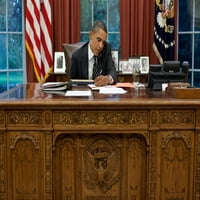 Predsjednik Barack Obama U Svom Ovalnom Uredu Istorija Stola