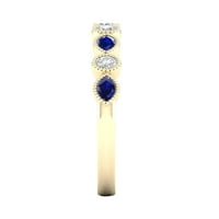 Imperial Gemstone 10k Yellow Gold Blue Sapphire CT TW Diamond Women Band