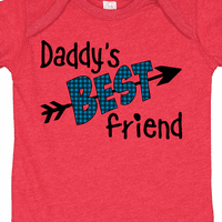 Inktastic Daddy's Best Friend-poklon sa strelicama i kariranim slovima Baby Boy ili Baby Girl bodi