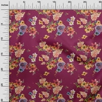oneOone Silk Tabby bordo tkanina cvijet akvarel šivaća tkanina by the Yard štampana Diy Odjeća šivaće potrepštine široko