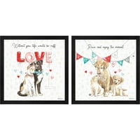 Great Art now Paws of Love A by Beth Grove, Framed Art Set svaki 13 W 13 H