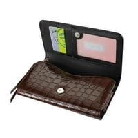 Reiko Folio Flip kožni novčanik torbica kućišta za Samsung Galaxy Note - smeđa crna