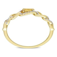 Carat T. G. W. ovalno rezani citrin i karatni T. W. dijamant okruglog reza 10kt Ovalni Link prsten od