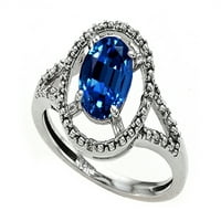 Tommaso dizajn Oval 8x stvorio plavi safir prsten u KT veličine bijelog zlata ženski odrasle