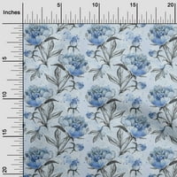oneOone pamučna svila srednje plava tkanina cvjetna šivaća tkanina by the Yard štampana Diy odjeća za šivanje široke potrepštine