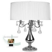 Jane Seymour - Stolna svjetiljka - Potplaćeni nikl - Bijela FAU svilena sjenka