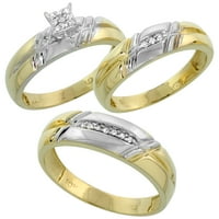 10k žuto zlato muški dijamantski vjenčani prsten široke veličine 11
