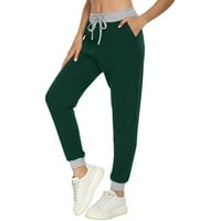 ženske ženske Casual Jogging pantalone sa džepovima na vezicama meke pantalone sportske pantalone Army Green + XXL