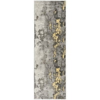 Adirondack Ladonna apstraktna tepih za pokretanje, siva žuta, 2'6 12 '