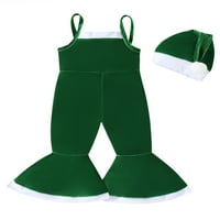 Calsunbaby Baby Girging Božićne kostime bez rukava bez rukava + Santa šešir postavlja zimsku odjeću