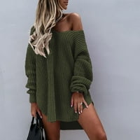 Ketyyh-CHN Cardigan džemperi za žene Quarter zip prugasti džemperi pleteni topli pulover zbojeni zeleni,