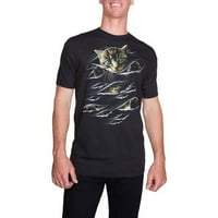 Veliki muški kratki rukav mačka Reaper modni grafički Crew vrat T-Shirt