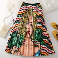 Naplaćene suknje za žene MIDI - Elegantni grafiti crtani iznimljeni linijskim haljinama s dugim ljuljačkama