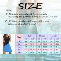 Žene Ljetne mini haljine Tie-Dye A-line Crew Crw bez rukava Casual Beach Club Party haljina Black XL