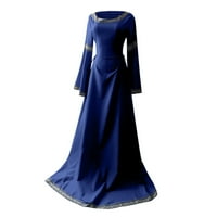 Maxi haljina za ženski srednjovjekovni sud u obliku vintage haljina renesanse labavi dugi rukav Halloween Gothic haljine