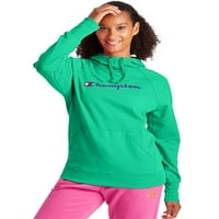 Champion ženska atletika Powerblend Fleece Hoodie, Skripte logotipa zelena Žuta m