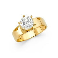 Jewels 14k Žuto zlato Kubična cirkonija CZ zaručničke prstene veličine 10.5