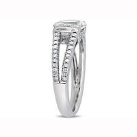 Carat T. G. W. stvorio bijeli safir i karat T. W. dijamant 10kt zaručnički prsten od bijelog zlata
