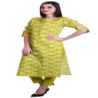 Moomaya ženski dvodijelni pamuk od tiskanog kurta sa hlačama indijska haljina etničkog odijela