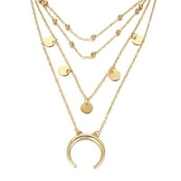 ZTTD Jednostavna i modna legura geometrijske okrugle ljubičaste perle s višeslojnih ogrlica a