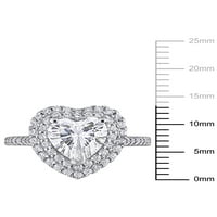 2- Carat t.g.w. Moissine 10k bijeli zlatni dvostruki halo zaručnički prsten