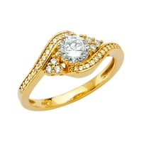Dragulji 14k žutog zlata kubni cirkonij CZ zaručnički prsten veličine 5