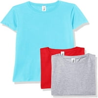 Marky G Odjeća za djevojke s kratkim rukavima s kratkim rukavima od pune majice pamuk, crvena aqua