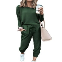 Ženska noćna haljina Loungewear PJs Sleep odjeća Dame Labavi lounge set Početna odjeća Pidžami setovi Crno-zeleni XL