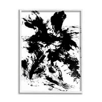 Savremeni Potezi Crnom Tintom Apstraktna Grafička Umjetnost Bijeli Uokvireni Umjetnički Otisak Zidna Umjetnost