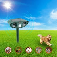 ZenBath solarni repeler za životinje, ultrazvučni repelent za krtice, pacov, vjeverica, Jelen, rakun, tvor, zec, krtica, pas, mačka, vodootporan sa detektorom pokreta, USB Punjivo, trepćuće svjetlo