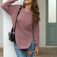 Ženski pulover Sweaters ženski džemperi pulover džemperi ošišani zimski odjevni ljubičasti XL