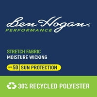 Ben Hogan muške i velike muške performanse kratki rukavi sa prugama za golf Polo majica, do 5XL