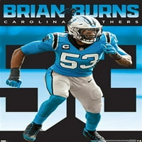 Carolina Panthers-Brian Burns Zidni Poster, 22.375 34