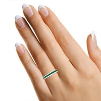 Simulirani zeleni smaragdni prsten pune vječnosti okruglog oblika u 14k bijelom zlatu u odnosu na srebro,