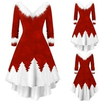 Rukav božićni ljuljački mini labav duga ležerna haljina za tušenu majica Žene Ženske haljine O-izrez Modni