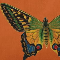 Jednostavno tratinčani kvadratni šareni lastavica popločana jastuk, savršena narandžasta qty 1