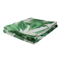 Northerlight 50 60 tropsko lišće plišane runo, prekrivač - bijelo zeleno