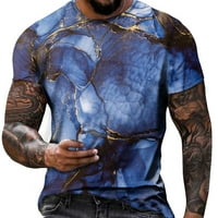 Muške Casual Shirts Loose Fit modni Mramor štampani kratki rukav Crewneck pulover vrhovi ljetna prozračna