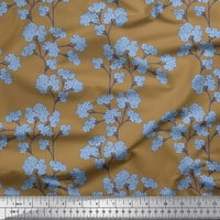 Soimoi Japan krep satenska tkanina žuto plavi cvijet cvjetna štampana zanatska tkanina po dvorištu