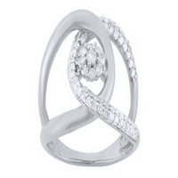 Bijeli prirodni dijamantski centar klaster modni prsten u bijelom zlatu od 10k
